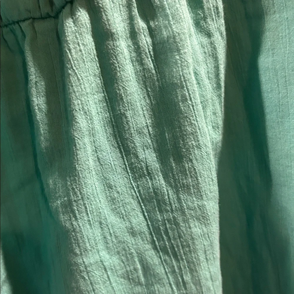 Old Navy 100% cotton halter spaghetti strap Ruffle hem Dress size L (10-12) teal